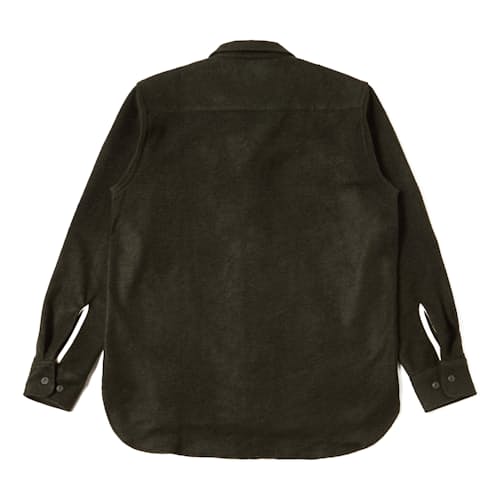 laydown image of Wool Blend Camp Collar Work Shirt