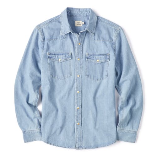 laydown image of Bone Button Western Shirt