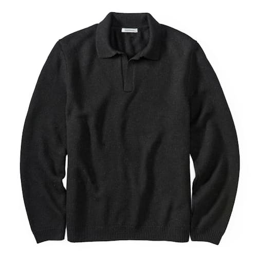 laydown image of Alpaca Knit Long Sleeve Polo