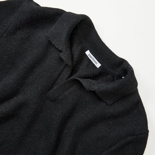 laydown detail image of Alpaca Knit Long Sleeve Polo