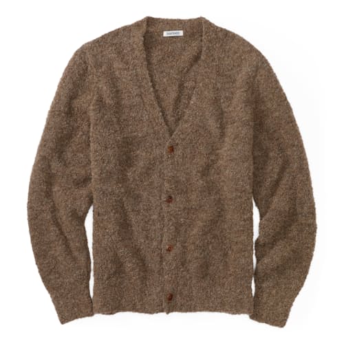 laydown image of Boucle Alpaca V-Neck Cardigan