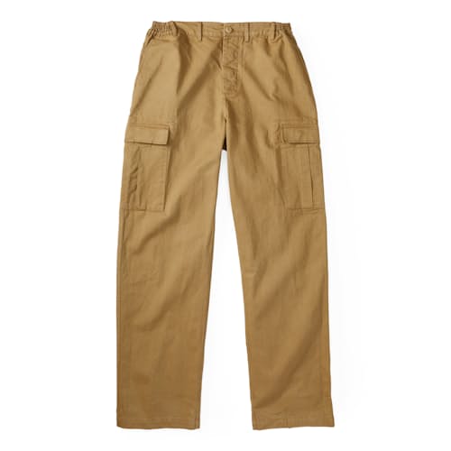 laydown image of Japanese Stonewashed Cotton Twill Cargo Pant