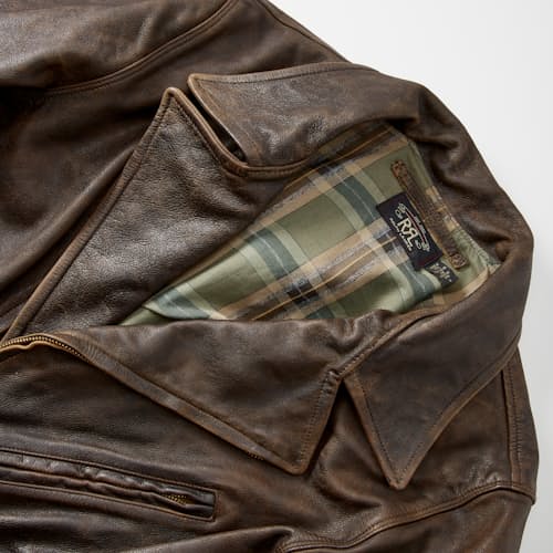 laydown detail image of Dean Leather Moto Jacket
