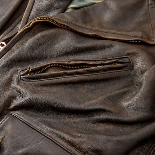 laydown detail image of Dean Leather Moto Jacket