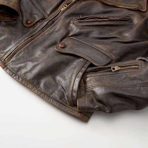 laydown detail image of Dean Leather Moto Jacket