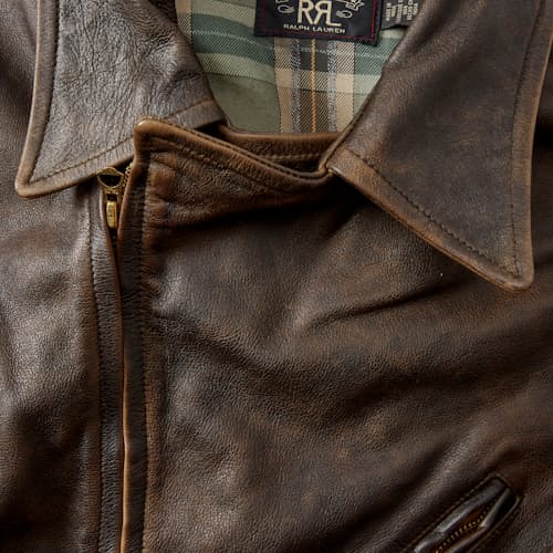 laydown detail image of Dean Leather Moto Jacket