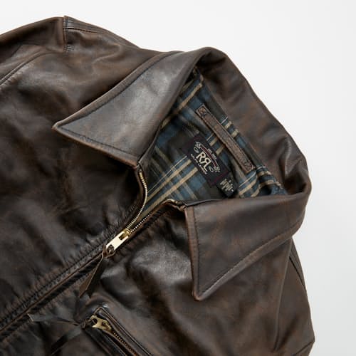 laydown detail image of Lynton Moto Leather Jacket