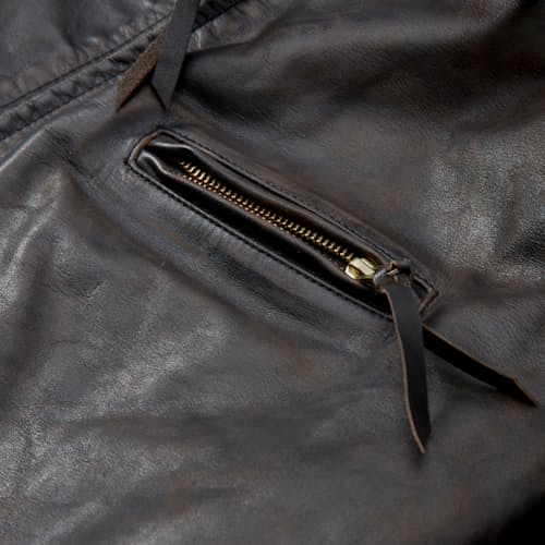 laydown detail image of Lynton Moto Leather Jacket