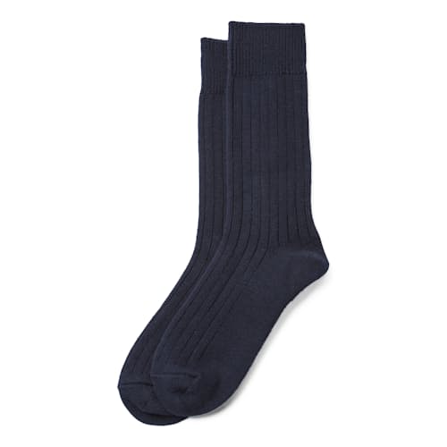 laydown image of Cotton Wool Blend Ribbed Crew Socks