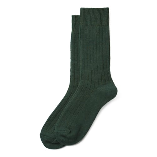 laydown image of Cotton Wool Blend Ribbed Crew Socks