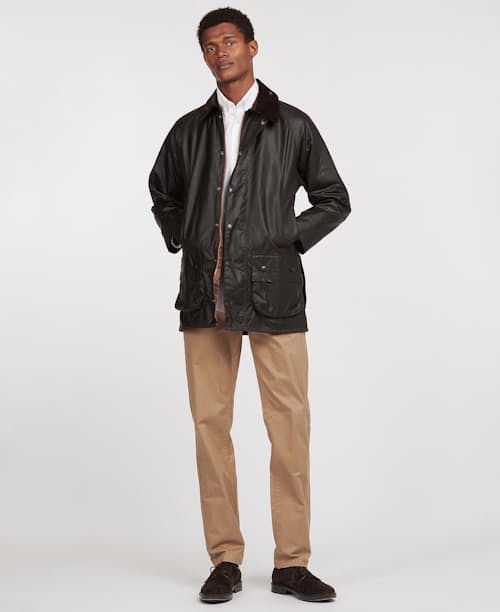 on model image of Classic Beaufort Wax Jacket