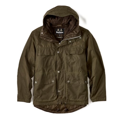 laydown image of Durham Re-Engineered Waxed Jacket