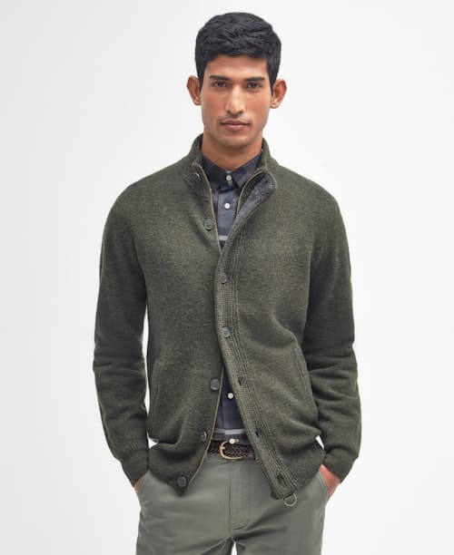 on model image of Essential Knit Cardigan Sweater Jacket