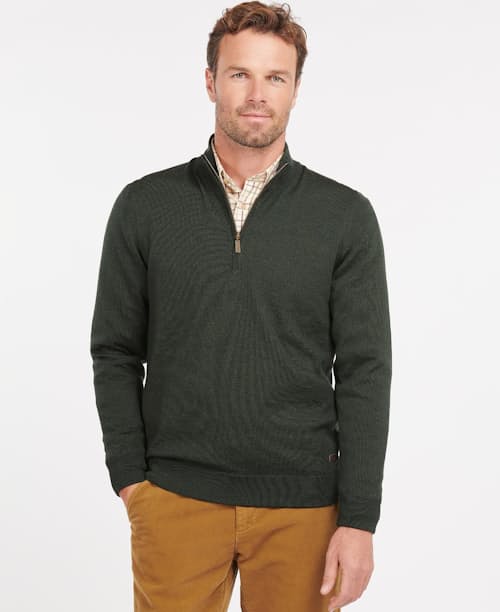on model image of Gamlin Quarter Zip Sweater