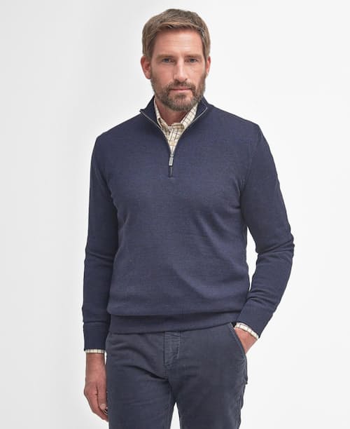 on model image of Gamlin Quarter Zip Sweater