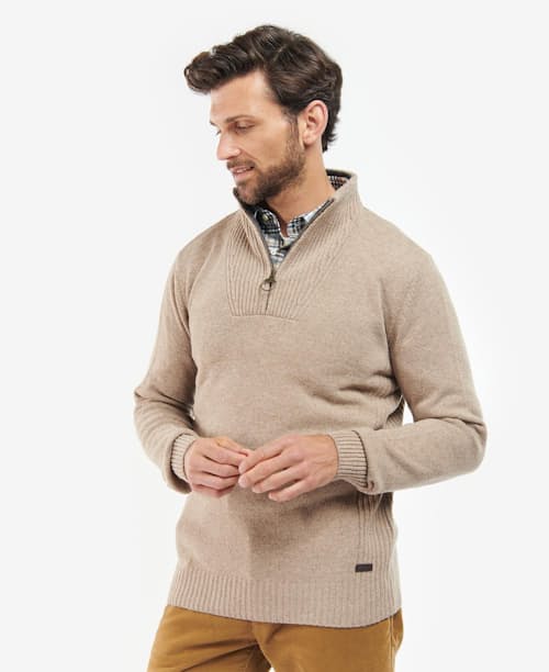 on model image of Nelson Quarter Zip Sweater