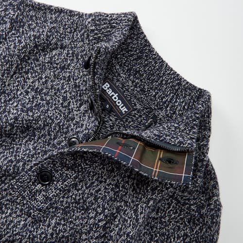 laydown detail image of Sid Buttoned Half Zip Sweater