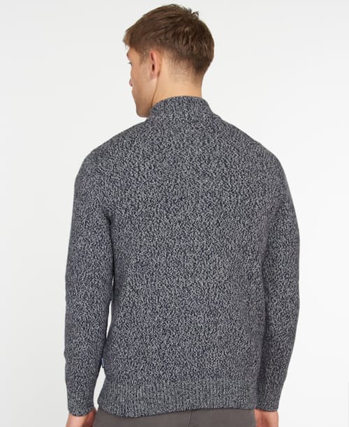 on model image of Sid Buttoned Half Zip Sweater