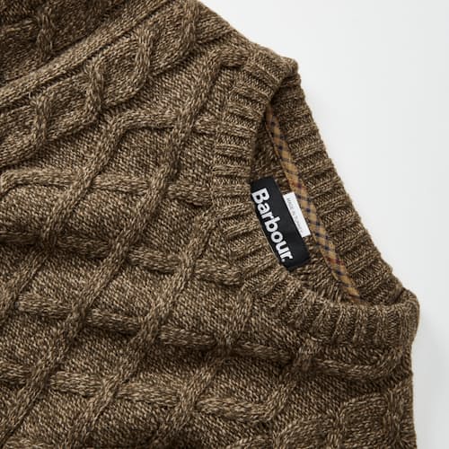 laydown detail image of Stowford Cable Knit Crew Sweater