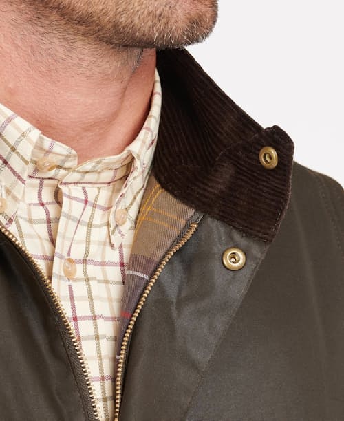 on model image of Westmoreland Waxed Vest