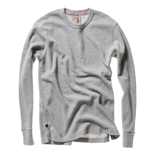laydown image of Bi-Waffle Thermal Crew Sweatshirt