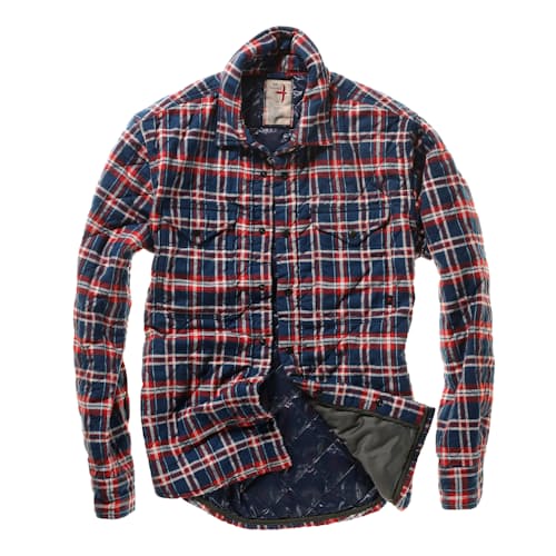 laydown image of Quilted Flannel Shirt Jacket