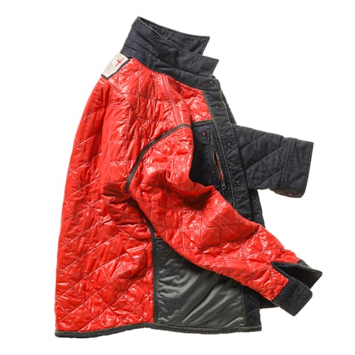 laydown image of Tick Weave Quilted Shirt Jacket
