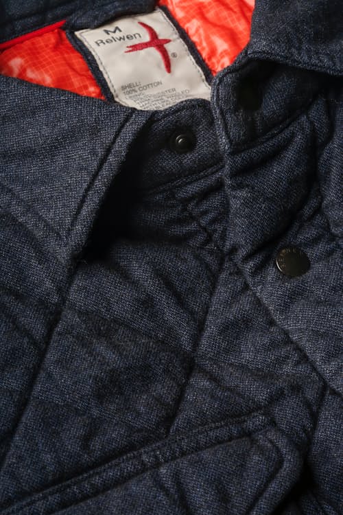 laydown detail image of Tick Weave Quilted Shirt Jacket