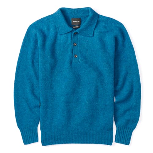 laydown image of Ghost Pressure Brushed Wool Polo