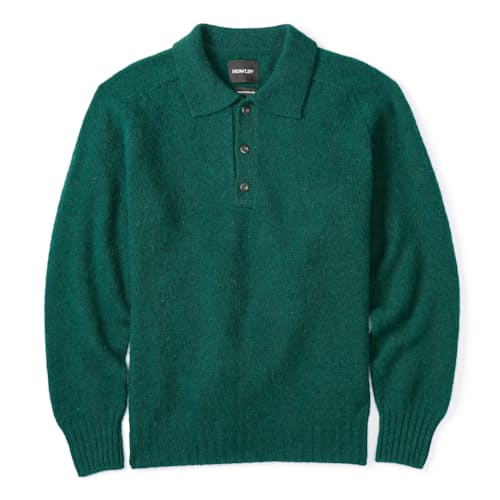laydown image of Ghost Pressure Brushed Wool Polo