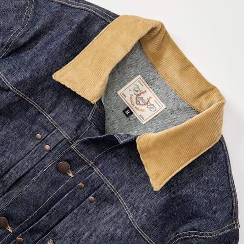 laydown detail image of RJ-3 Japanese Selvedge Denim Trucker Jacket