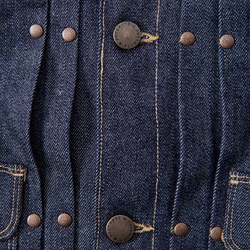 laydown detail image of RJ-3 Japanese Selvedge Denim Trucker Jacket