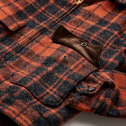 laydown detail image of Japanese Kempy Wool Alcorn Jacket