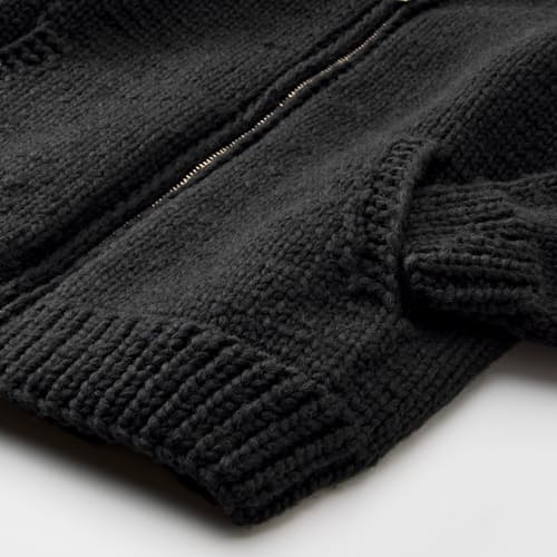 laydown detail image of Handknit Cowichan Bomber Sweater
