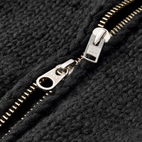 laydown detail image of Handknit Cowichan Bomber Sweater