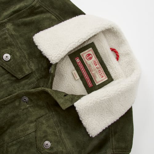 laydown detail image of Open Road Suede Trucker Jacket