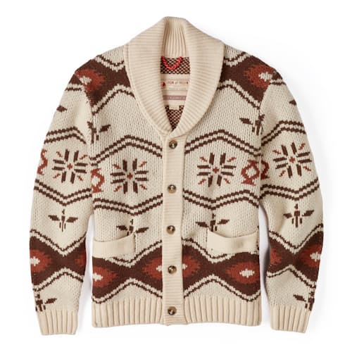 laydown image of Wincha Shawl Collar Sweater