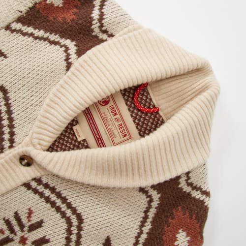 laydown detail image of Wincha Shawl Collar Sweater