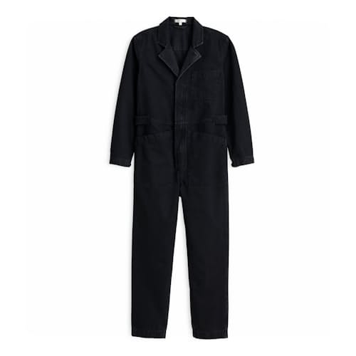 lifestyle image of Women's Zip Jumpsuit in Herringbone