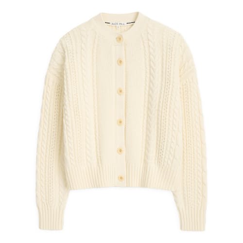 laydown image of Women's Cable Knit Nico Chunky Cardigan