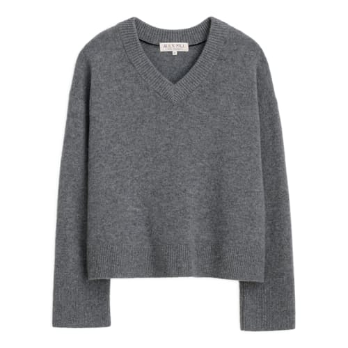 laydown image of Women's Cashmere Rowan V Neck Sweater