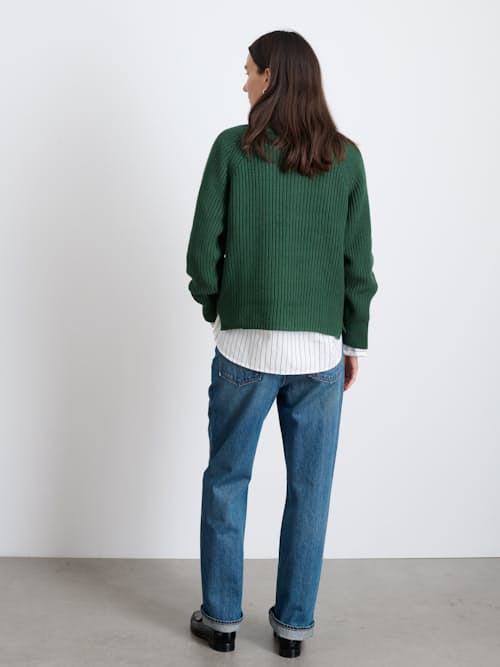 on model image of Women's Cotton Cashmere Nora Turtleneck