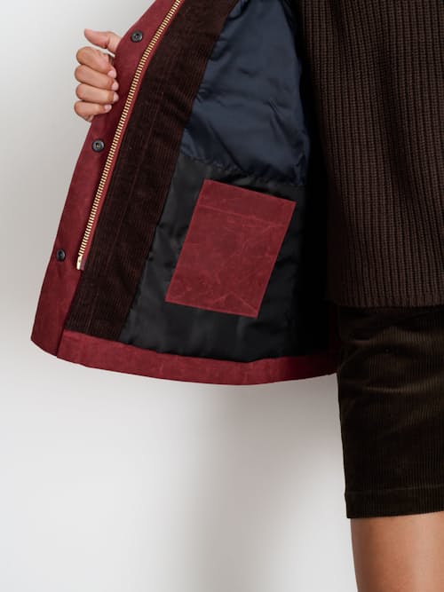 on model image of Women's Waxed Cotton Madison Jacket