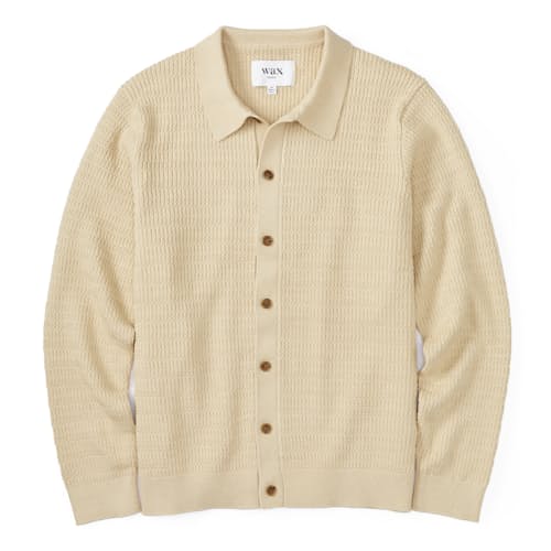 laydown image of Tristan Cable Stitch Sweater Polo