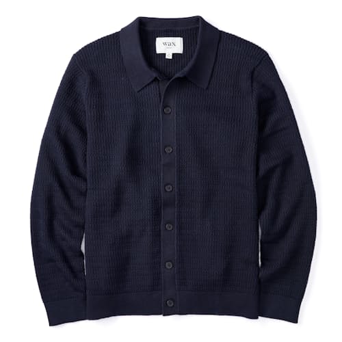 laydown image of Tristan Cable Stitch Sweater Polo