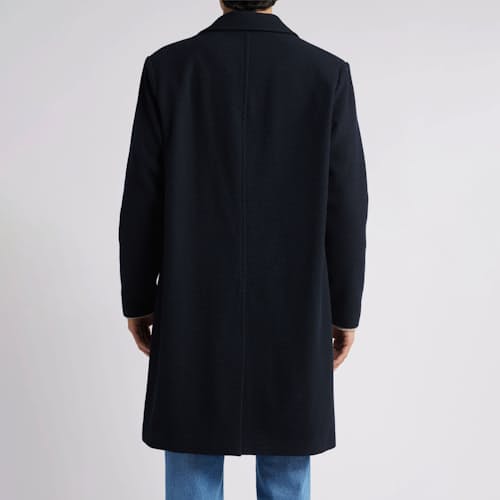 on model image of Sasso Wool Twill Topcoat