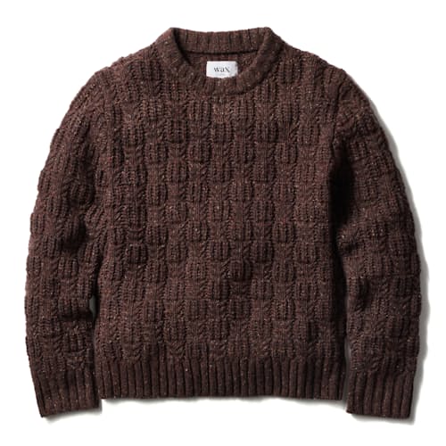 laydown image of Wilde Checker Leaf Crew Sweater