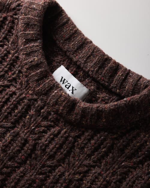 laydown detail image of Wilde Checker Leaf Crew Sweater