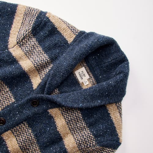 laydown detail image of Merino Wool Stripe Cardigan Sweater