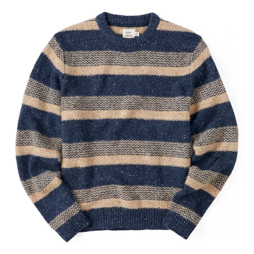 laydown image of Merino Wool Stripe Crewneck Sweater